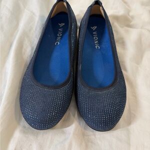 Vionic Women's Sparkling Navy Flats